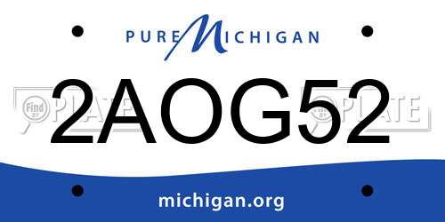 2AOG52 Michigan License Plate