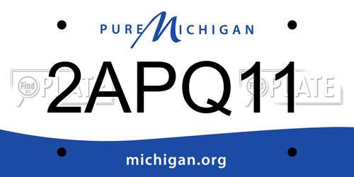 2APQ11 Michigan License Plate