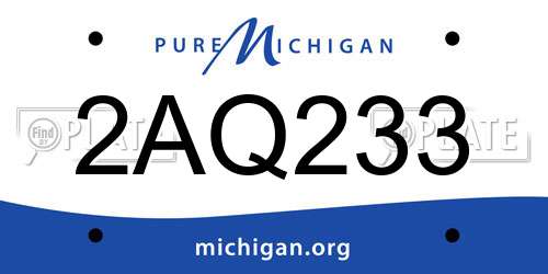 2AQ233 Michigan License Plate