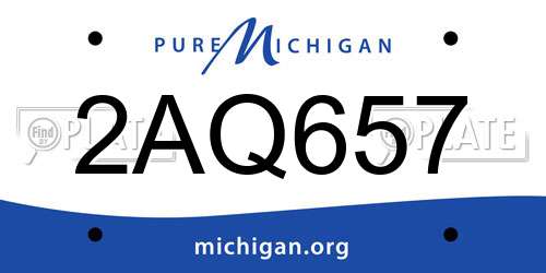 2AQ657 Michigan License Plate