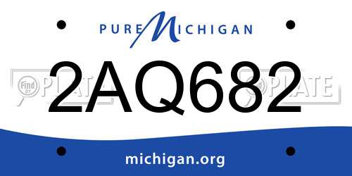 2AQ682 Michigan License Plate
