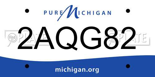 2AQG82 Michigan License Plate