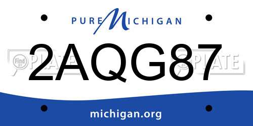 2AQG87 Michigan License Plate