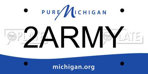 2ARMY Michigan License Plate