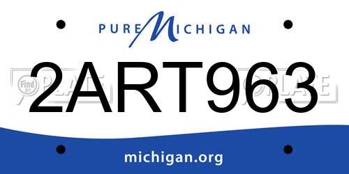 2ART963 Michigan License Plate