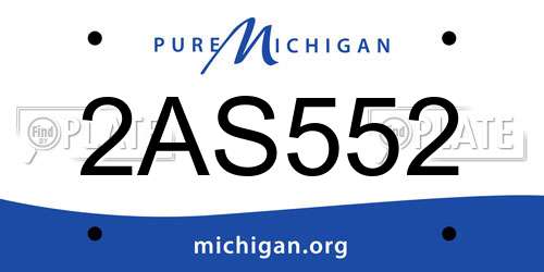 2AS552 Michigan License Plate