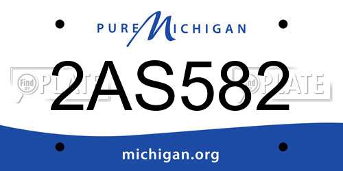 2AS582 Michigan License Plate
