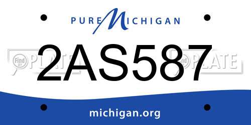 2AS587 Michigan License Plate