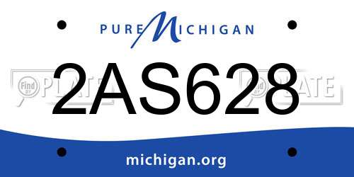 2AS628 Michigan License Plate