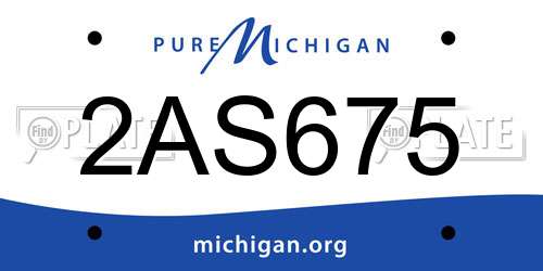 2AS675 Michigan License Plate