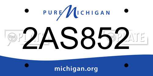 2AS852 Michigan License Plate