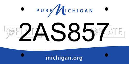 2AS857 Michigan License Plate
