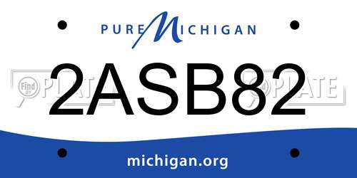 2ASB82 Michigan License Plate