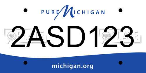 2ASD123 Michigan License Plate