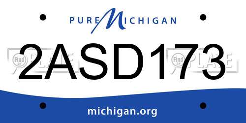 2ASD173 Michigan License Plate