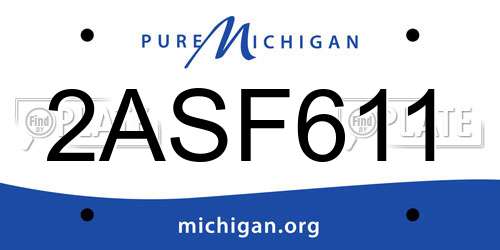 2ASF611 Michigan License Plate