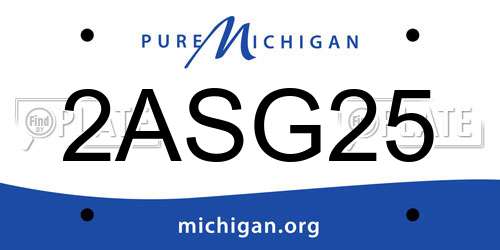 2ASG25 Michigan License Plate