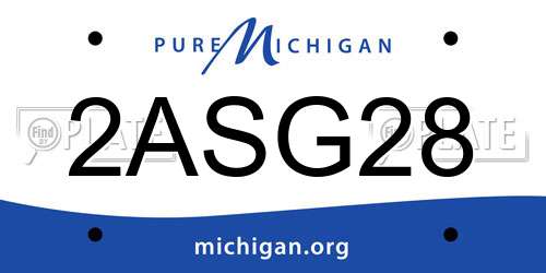 2ASG28 Michigan License Plate