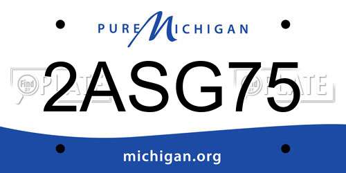 2ASG75 Michigan License Plate
