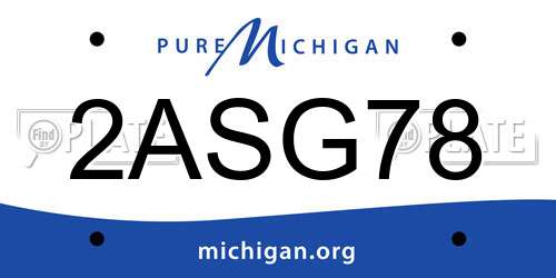 2ASG78 Michigan License Plate