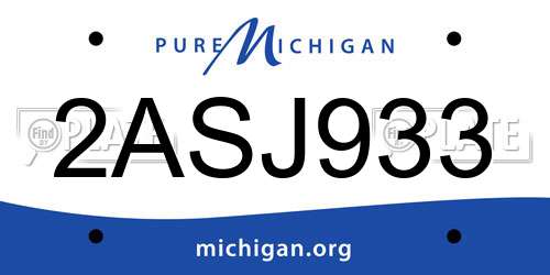 2ASJ933 Michigan License Plate