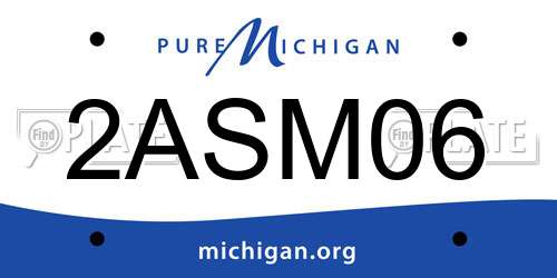 2ASM06 Michigan License Plate