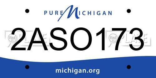 2ASO173 Michigan License Plate