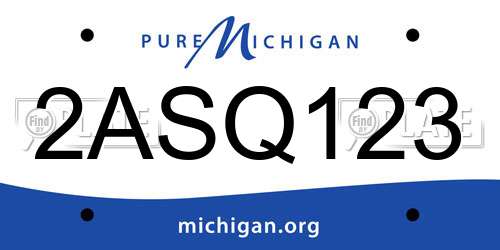 2ASQ123 Michigan License Plate