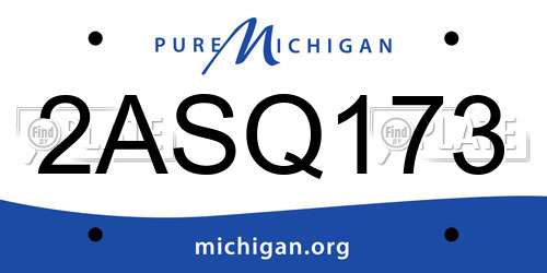 2ASQ173 Michigan License Plate