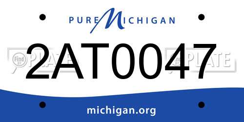 2AT0047 Michigan License Plate