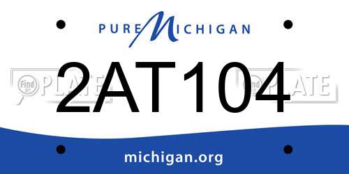 2AT104 Michigan License Plate