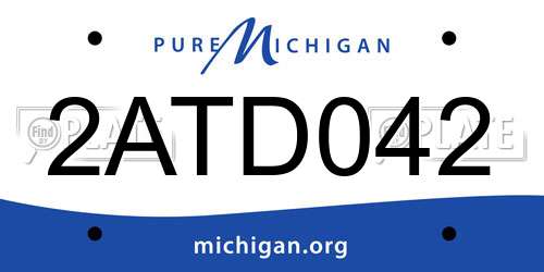 2ATD042 Michigan License Plate