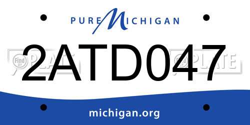 2ATD047 Michigan License Plate