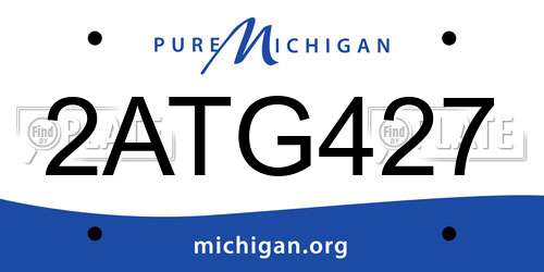2ATG427 Michigan License Plate