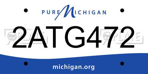 2ATG472 Michigan License Plate