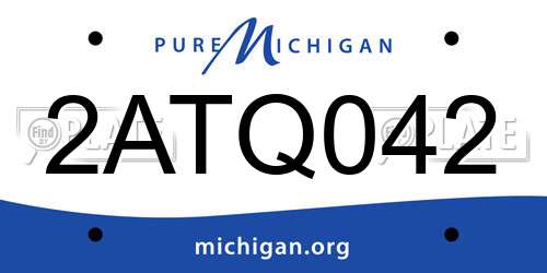 2ATQ042 Michigan License Plate