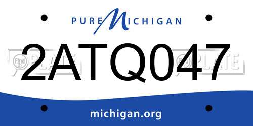 2ATQ047 Michigan License Plate