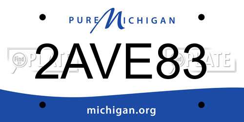 2AVE83 Michigan License Plate