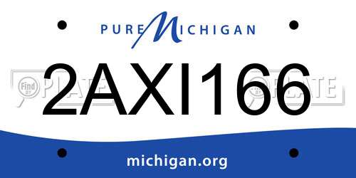 2AXI166 Michigan License Plate