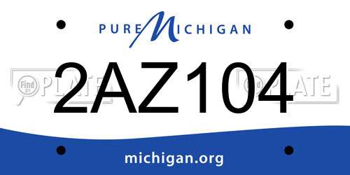 2AZ104 Michigan License Plate