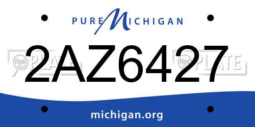 2AZ6427 Michigan License Plate