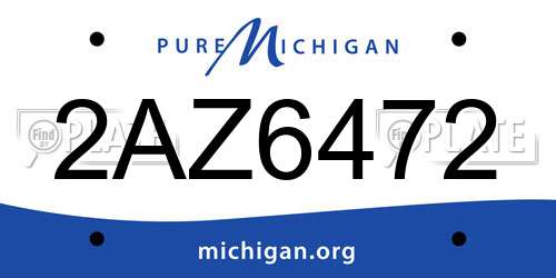 2AZ6472 Michigan License Plate