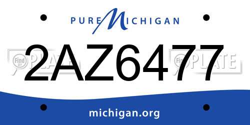 2AZ6477 Michigan License Plate