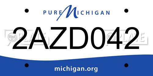 2AZD042 Michigan License Plate