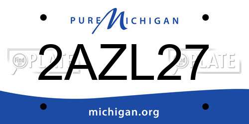 2AZL27 Michigan License Plate