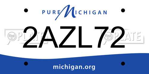 2AZL72 Michigan License Plate