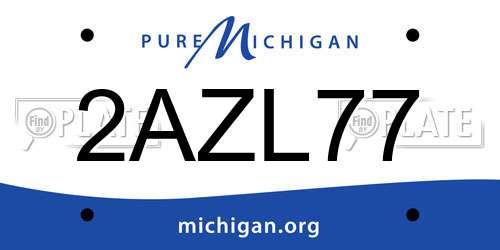 2AZL77 Michigan License Plate