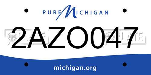 2AZO047 Michigan License Plate
