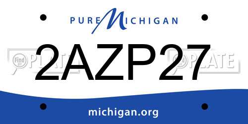 2AZP27 Michigan License Plate