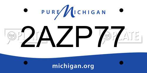 2AZP77 Michigan License Plate